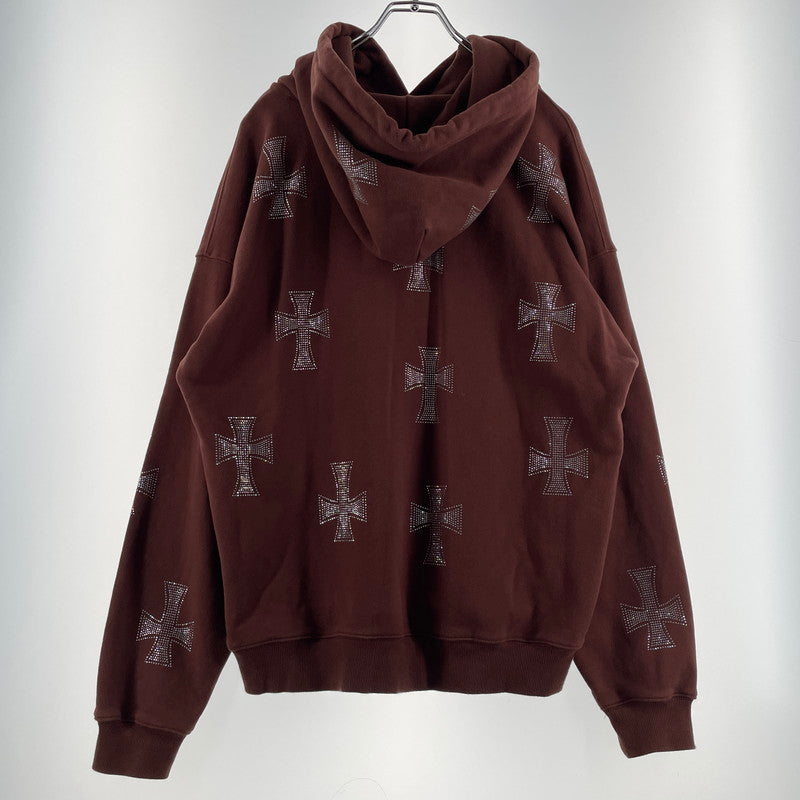 【中古品】【メンズ】 UNKNOWN LOGO HOODIE ロゴ フーディ 長袖 トップス プルーオーバー 142-260707-sa-10-tei サイズ：M カラー：ブラウン 万代Net店