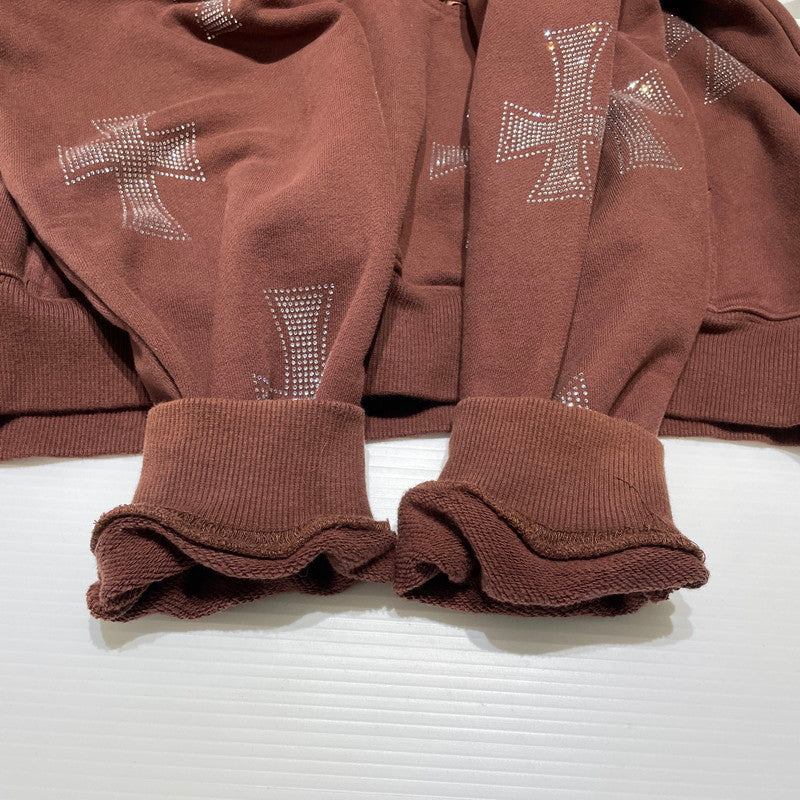 【中古品】【メンズ】 UNKNOWN LOGO HOODIE ロゴ フーディ 長袖 トップス プルーオーバー 142-260707-sa-10-tei サイズ：M カラー：ブラウン 万代Net店