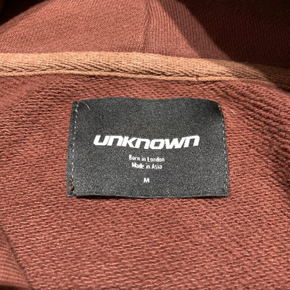 【中古品】【メンズ】 UNKNOWN LOGO HOODIE ロゴ フーディ 長袖 トップス プルーオーバー 142-260707-sa-10-tei サイズ：M カラー：ブラウン 万代Net店