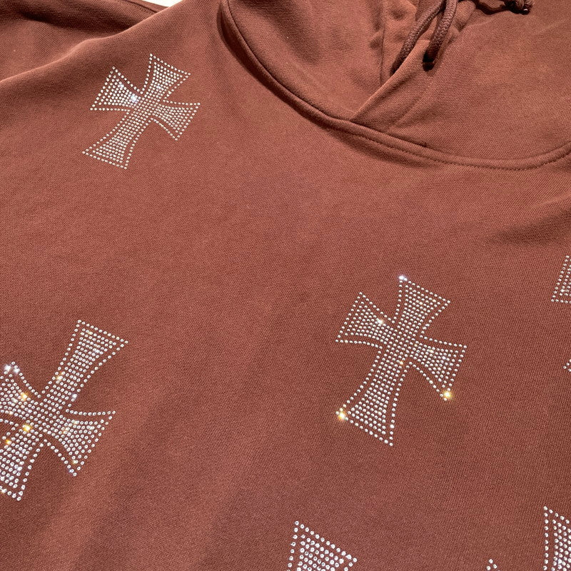 【中古品】【メンズ】 UNKNOWN LOGO HOODIE ロゴ フーディ 長袖 トップス プルーオーバー 142-260707-sa-10-tei サイズ：M カラー：ブラウン 万代Net店