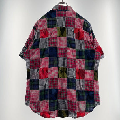【中古品】【メンズ】 A BATHING APE ア ベイシング エイプ PATCHWORK SHIRT パッチワークシャツ 半袖 トップス 142-260707-sa-04-tei サイズ：M カラー：マルチ 万代Net店