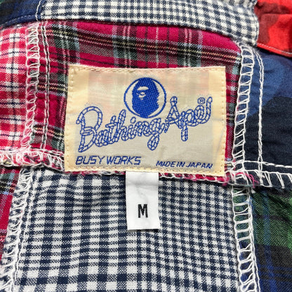 【中古品】【メンズ】 A BATHING APE ア ベイシング エイプ PATCHWORK SHIRT パッチワークシャツ 半袖 トップス 142-260707-sa-04-tei サイズ：M カラー：マルチ 万代Net店