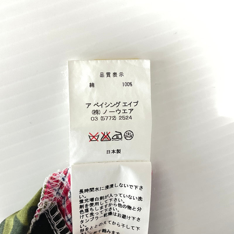 【中古品】【メンズ】 A BATHING APE ア ベイシング エイプ PATCHWORK SHIRT パッチワークシャツ 半袖 トップス 142-260707-sa-04-tei サイズ：M カラー：マルチ 万代Net店