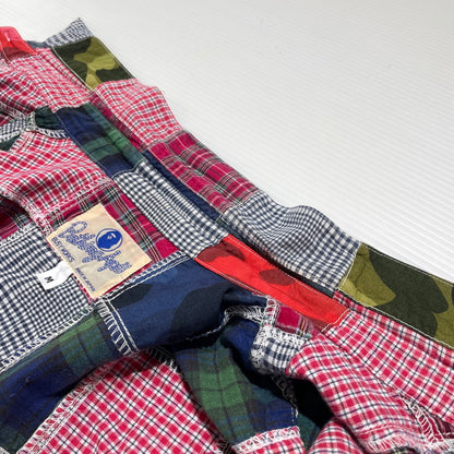 【中古品】【メンズ】 A BATHING APE ア ベイシング エイプ PATCHWORK SHIRT パッチワークシャツ 半袖 トップス 142-260707-sa-04-tei サイズ：M カラー：マルチ 万代Net店