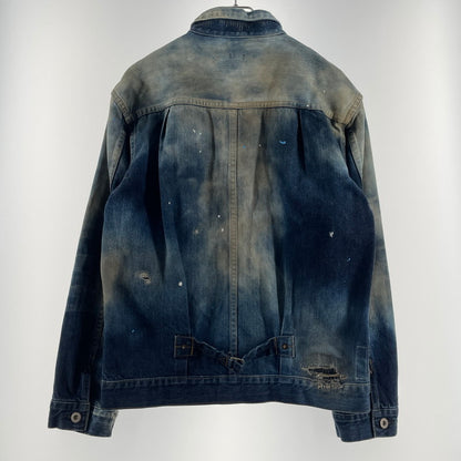 【中古品】【メンズ】 SEQUEL シークエル × FRAGMENT フラグメント 別注コラボ PAINT DENIM JACKET ペイント デニム ジャケット アウター 142-260707-sa-13-tei サイズ：S カラー：インディゴ 万代Net店