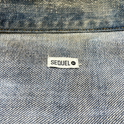 【中古品】【メンズ】 SEQUEL シークエル × FRAGMENT フラグメント 別注コラボ PAINT DENIM JACKET ペイント デニム ジャケット アウター 142-260707-sa-13-tei サイズ：S カラー：インディゴ 万代Net店