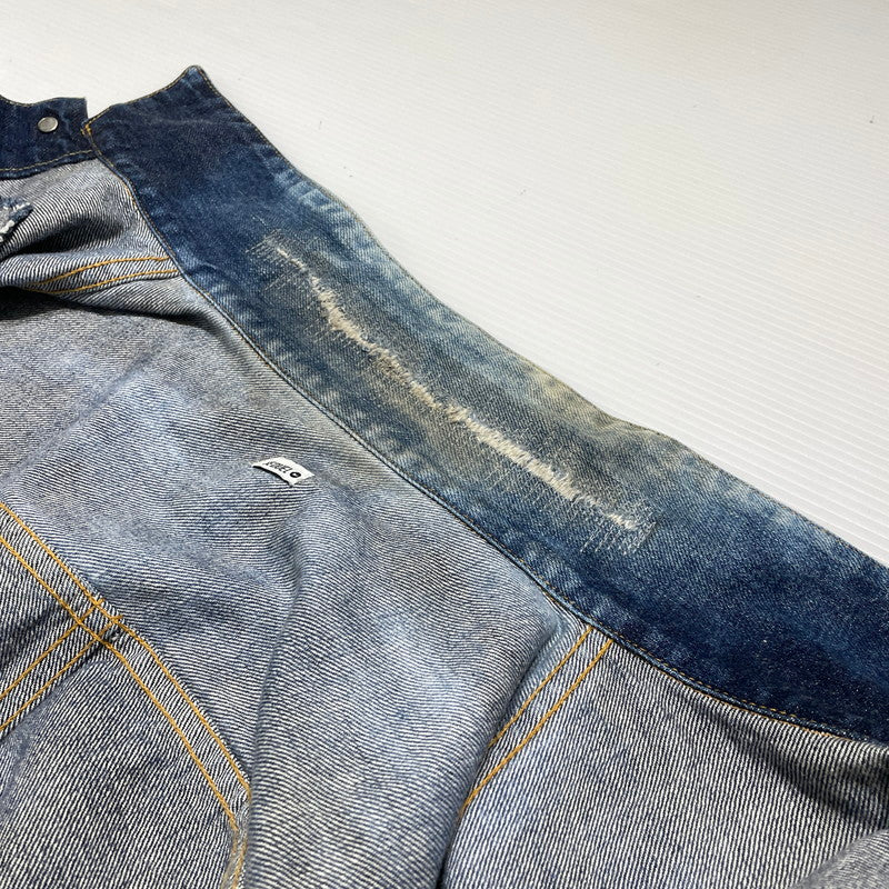 【中古品】【メンズ】 SEQUEL シークエル × FRAGMENT フラグメント 別注コラボ PAINT DENIM JACKET ペイント デニム ジャケット アウター 142-260707-sa-13-tei サイズ：S カラー：インディゴ 万代Net店