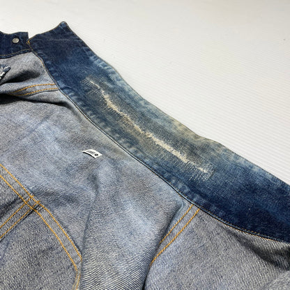 【中古品】【メンズ】 SEQUEL シークエル × FRAGMENT フラグメント 別注コラボ PAINT DENIM JACKET ペイント デニム ジャケット アウター 142-260707-sa-13-tei サイズ：S カラー：インディゴ 万代Net店