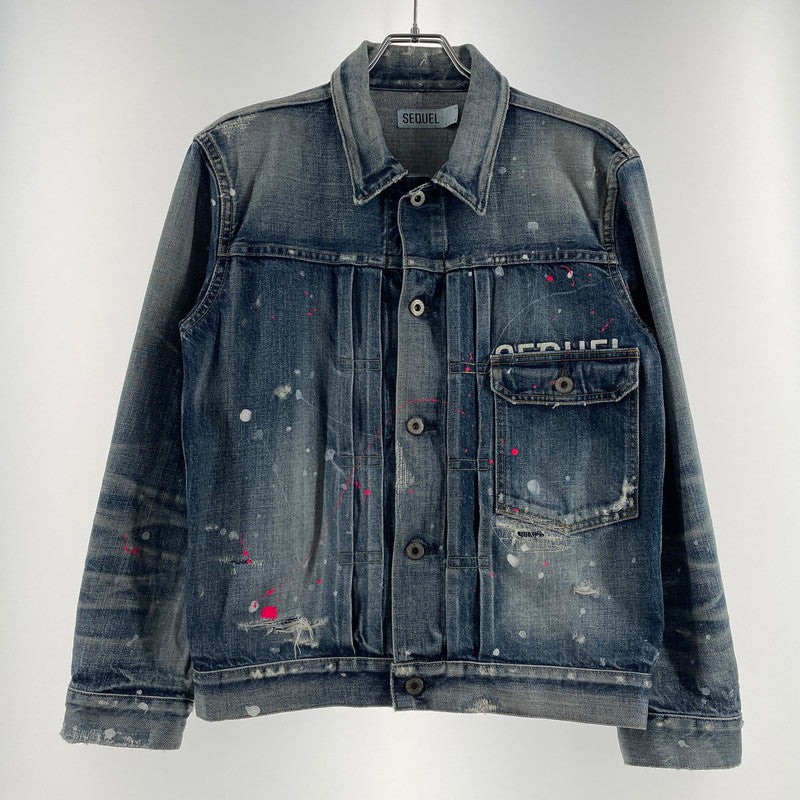 【中古品】【メンズ】 SEQUEL シークウェル DAMAGE DENIM JACKET ダメージ デニム ジャケット アウター 142-260707-sa-14-tei サイズ：S カラー：インディゴ 万代Net店