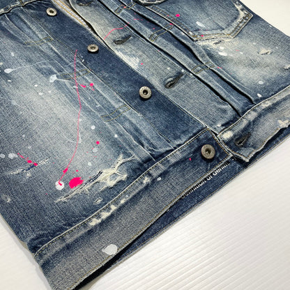 【中古品】【メンズ】 SEQUEL シークウェル DAMAGE DENIM JACKET ダメージ デニム ジャケット アウター 142-260707-sa-14-tei サイズ：S カラー：インディゴ 万代Net店