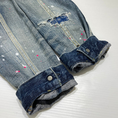 【中古品】【メンズ】 SEQUEL シークウェル DAMAGE DENIM JACKET ダメージ デニム ジャケット アウター 142-260707-sa-14-tei サイズ：S カラー：インディゴ 万代Net店