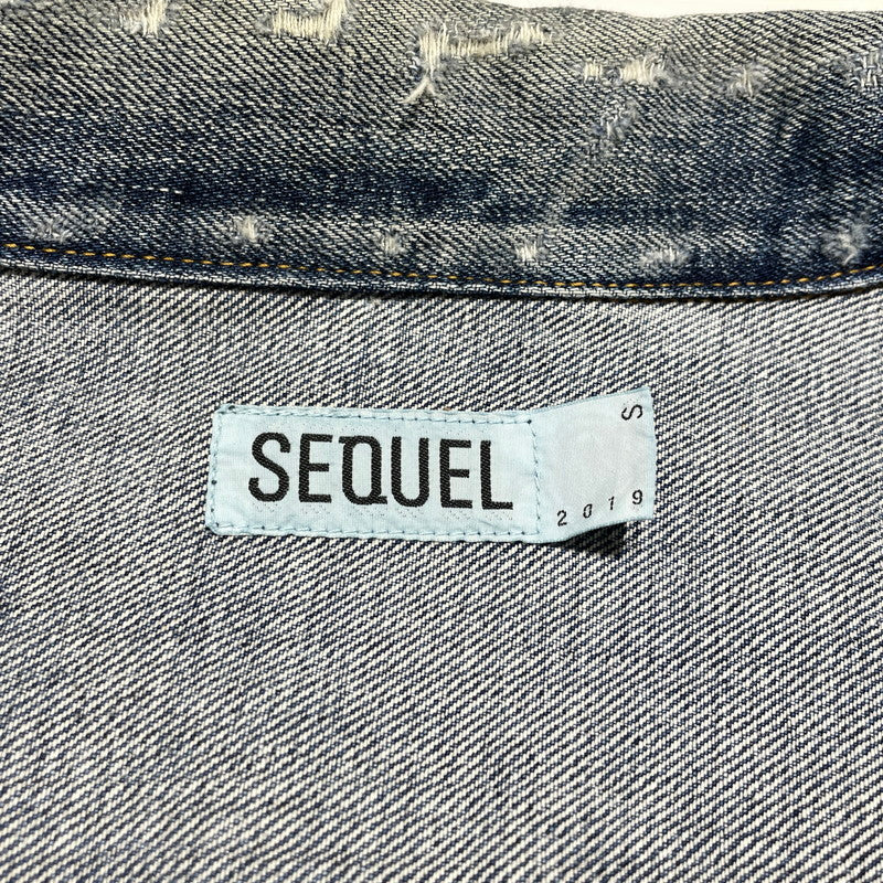 【中古品】【メンズ】 SEQUEL シークウェル DAMAGE DENIM JACKET ダメージ デニム ジャケット アウター 142-260707-sa-14-tei サイズ：S カラー：インディゴ 万代Net店