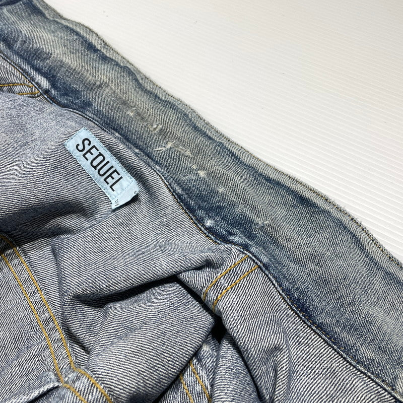 【中古品】【メンズ】 SEQUEL シークウェル DAMAGE DENIM JACKET ダメージ デニム ジャケット アウター 142-260707-sa-14-tei サイズ：S カラー：インディゴ 万代Net店