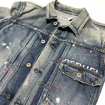 【中古品】【メンズ】 SEQUEL シークウェル DAMAGE DENIM JACKET ダメージ デニム ジャケット アウター 142-260707-sa-14-tei サイズ：S カラー：インディゴ 万代Net店