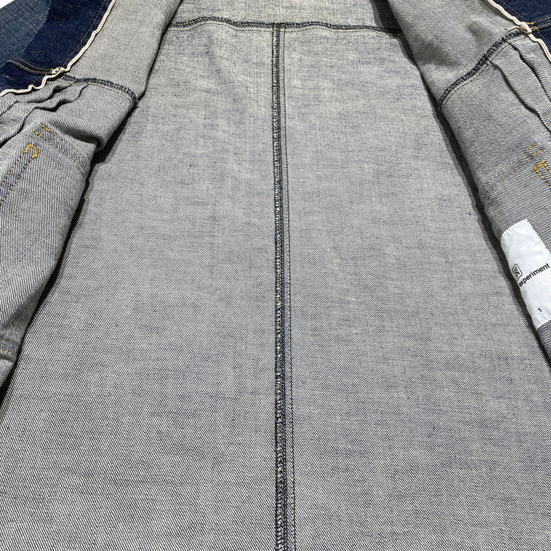 【中古品】【メンズ】 UNIFOAM EXEPERIMENT ユニフォーム エクスペリメント DAMAGE DENIM JACKET UE-220032 ダメージ デニム ジャケット アウター 142-260707-sa-12-tei サイズ：1 カラー：インディゴ 万代Net店