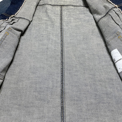 【中古品】【メンズ】 UNIFOAM EXEPERIMENT ユニフォーム エクスペリメント DAMAGE DENIM JACKET UE-220032 ダメージ デニム ジャケット アウター 142-260707-sa-12-tei サイズ：1 カラー：インディゴ 万代Net店