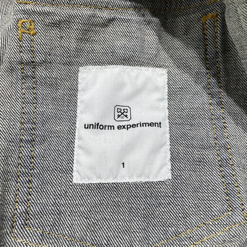 【中古品】【メンズ】 UNIFOAM EXEPERIMENT ユニフォーム エクスペリメント DAMAGE DENIM JACKET UE-220032 ダメージ デニム ジャケット アウター 142-260707-sa-12-tei サイズ：1 カラー：インディゴ 万代Net店