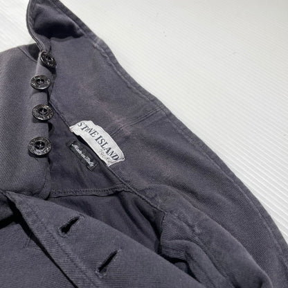【中古品】【メンズ】 STONE ISLAND ストーン アイランド EMBROIDERED SLEEVE L/S POLOSHIRT 袖刺繍 長袖 ポロシャツ 141-260707-sa-05-tei サイズ：M カラー：グレー 万代Net店