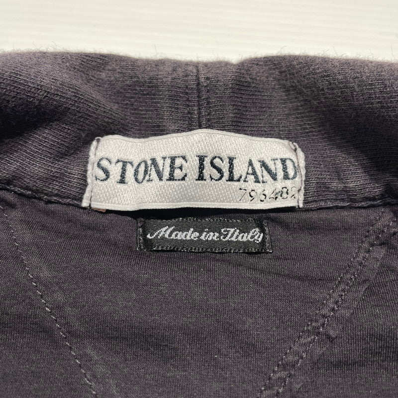 【中古品】【メンズ】 STONE ISLAND ストーン アイランド EMBROIDERED SLEEVE L/S POLOSHIRT 袖刺繍 長袖 ポロシャツ 141-260707-sa-05-tei サイズ：M カラー：グレー 万代Net店