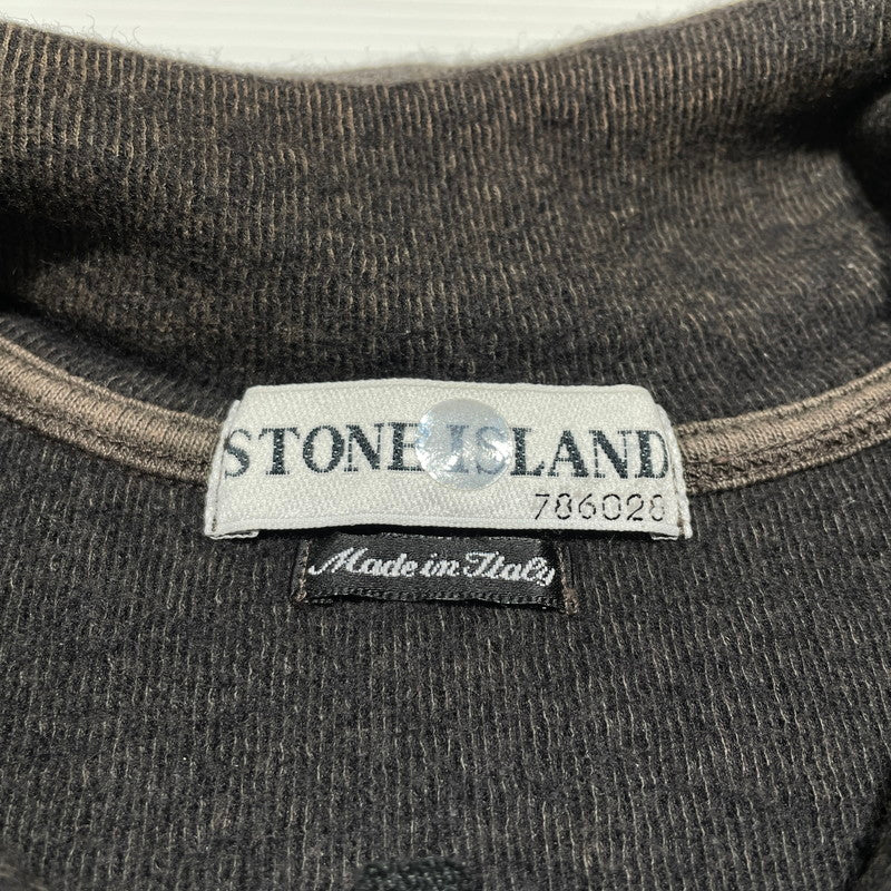 【中古品】【メンズ】 STONE ISLAND ストーン アイランド HALF ZIP SWEATER ハーフ ジップ スウェット 長袖 トップス トレーナー 141-260707-sa-06-tei サイズ：L カラー：グレー系/ブラウン系 万代Net店