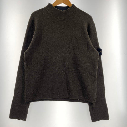 【中古品】【メンズ】 STONE ISLAND ストーン アイランド PATCH WOOLSWEATER パッチ付き ウールセーター 長袖 トップス 141-260707-sa-09-tei サイズ：M カラー：カーキ 万代Net店