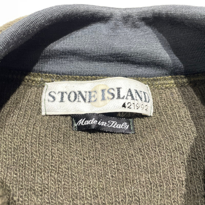【中古品】【メンズ】 STONE ISLAND ストーン アイランド PATCH WOOLSWEATER パッチ付き ウールセーター 長袖 トップス 141-260707-sa-09-tei サイズ：M カラー：カーキ 万代Net店