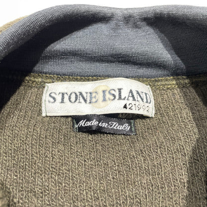 【中古品】【メンズ】 STONE ISLAND ストーン アイランド PATCH WOOLSWEATER パッチ付き ウールセーター 長袖 トップス 141-260707-sa-09-tei サイズ：M カラー：カーキ 万代Net店