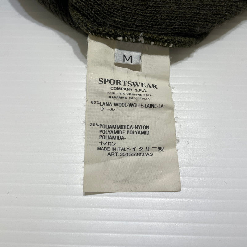 【中古品】【メンズ】 STONE ISLAND ストーン アイランド PATCH WOOLSWEATER パッチ付き ウールセーター 長袖 トップス 141-260707-sa-09-tei サイズ：M カラー：カーキ 万代Net店
