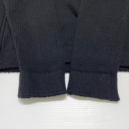 【中古品】【メンズ】 STONE ISLAND ストーン アイランド SLEEVE LOGO L/S KNIT POLOSHIRT 袖ロゴ 長袖 ニット ポロシャツ 長袖 トップス 141-260707-sa-07-tei サイズ：M カラー：ブラック 万代Net店