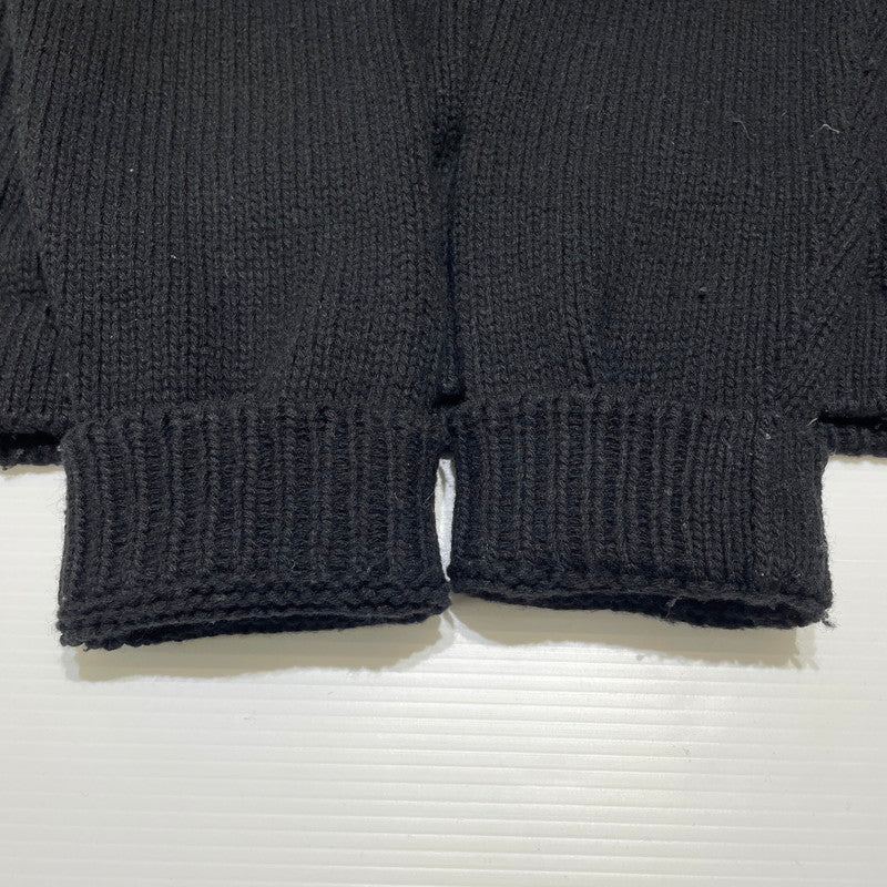【中古品】【メンズ】 STONE ISLAND ストーン アイランド SLEEVE LOGO L/S KNIT POLOSHIRT 袖ロゴ 長袖 ニット ポロシャツ 長袖 トップス 141-260707-sa-07-tei サイズ：M カラー：ブラック 万代Net店
