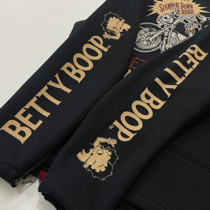 【中古品】【メンズ】 THE BRAVEMAN ザ ブレイブマン × BETTYBOOP ベティ ブープ 別注コラボ BRUSHED BACK 裏ボア アウター 145-260708-sa-09-tei サイズ：L カラー：ブラック 万代Net店