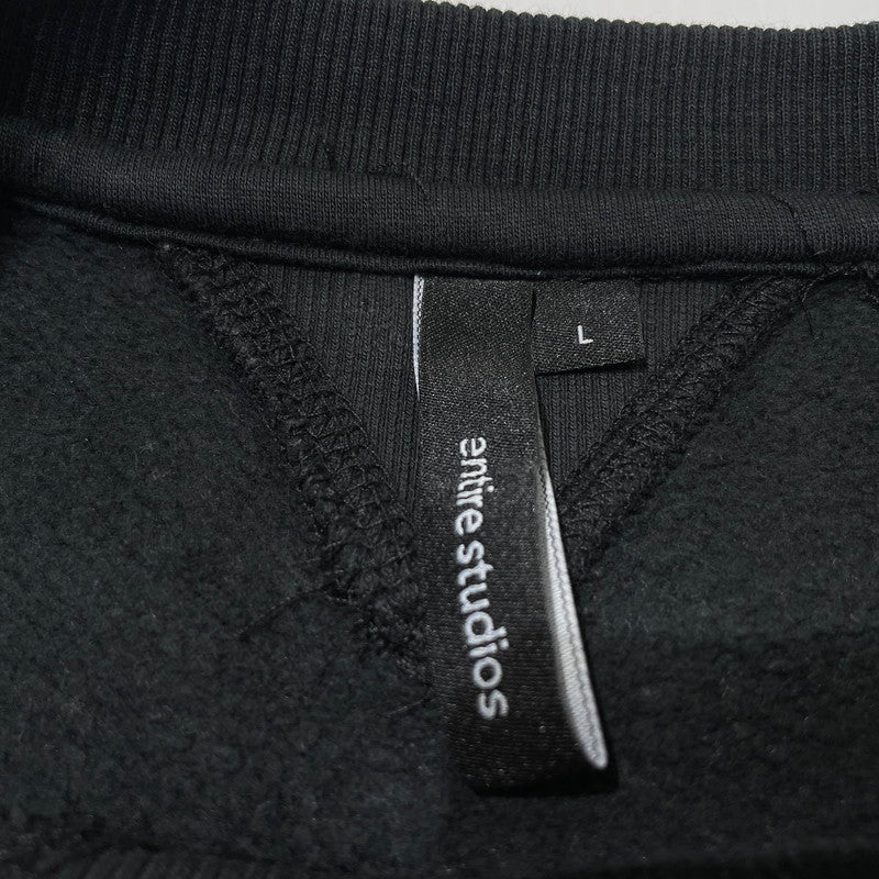 【中古品】【メンズ】 ENTIRE STUDIOS エンタイア スタジオ BOX CREW SWEAT ES2126 P0065 ボックス クルー スウェット トップス トレーナー 140-260708-sa-14-tei サイズ：L カラー：ブラック 万代Net店