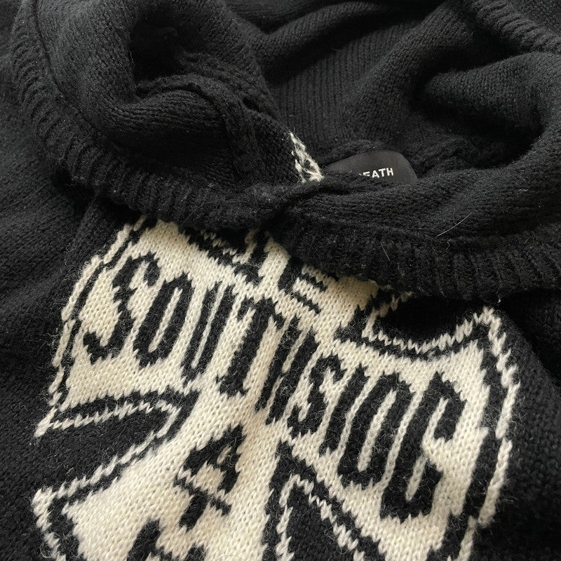 【中古品】【メンズ】 BREATH ブレス SOUTHSIDE CROSS DAMAGE MOHAIR HOODIE BR25AW-N3010 サウスサイド クロス ダメージ モヘア フーディー トップス プルーオーバー パーカー 140-260708-sa-03-tei サイズ：2XL カラー：ブラック 万代Net店