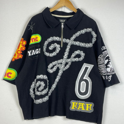 【中古品】【メンズ】 FAKE AS FLOWERS フェイク アズ フラワーズ MULTI LOFO THERMAL HALF ZIP POLO 4121209 マルチ ロフォ サーマル ハーフ ジップ ポロ 半袖 トップス 147-260708-sa-02-tei サイズ：2 カラー：ブラック 万代Net店