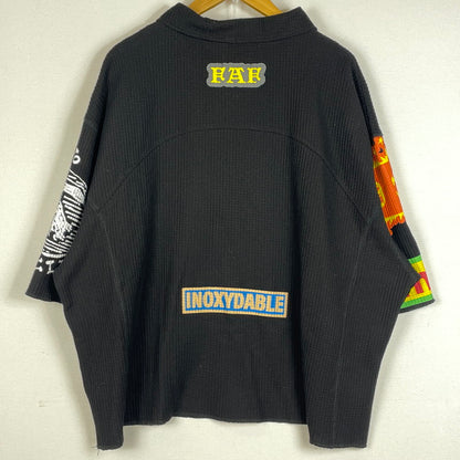 【中古品】【メンズ】 FAKE AS FLOWERS フェイク アズ フラワーズ MULTI LOFO THERMAL HALF ZIP POLO 4121209 マルチ ロフォ サーマル ハーフ ジップ ポロ 半袖 トップス 147-260708-sa-02-tei サイズ：2 カラー：ブラック 万代Net店