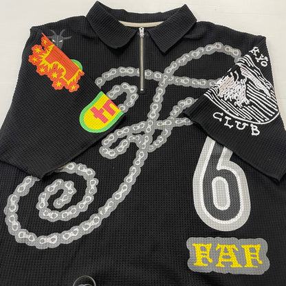 【中古品】【メンズ】 FAKE AS FLOWERS フェイク アズ フラワーズ MULTI LOFO THERMAL HALF ZIP POLO 4121209 マルチ ロフォ サーマル ハーフ ジップ ポロ 半袖 トップス 147-260708-sa-02-tei サイズ：2 カラー：ブラック 万代Net店