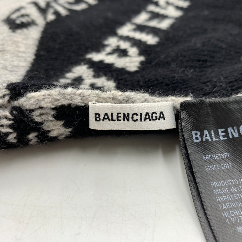 【中古品】【メンズ】 BALENCIAGA バレンシアガ ALLOVER LOGO BEANIE 555277T 1471 オールラヴァー ロゴ ビーニー 帽子 ニットキャップ 185-260709-ko-17-tei カラー：グレー 万代Net店