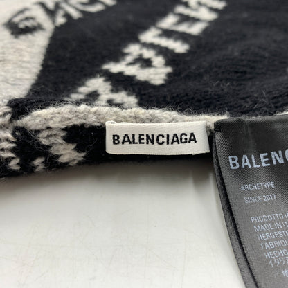 【中古品】【メンズ】 BALENCIAGA バレンシアガ ALLOVER LOGO BEANIE 555277T 1471 オールラヴァー ロゴ ビーニー 帽子 ニットキャップ 185-260709-ko-17-tei カラー：グレー 万代Net店