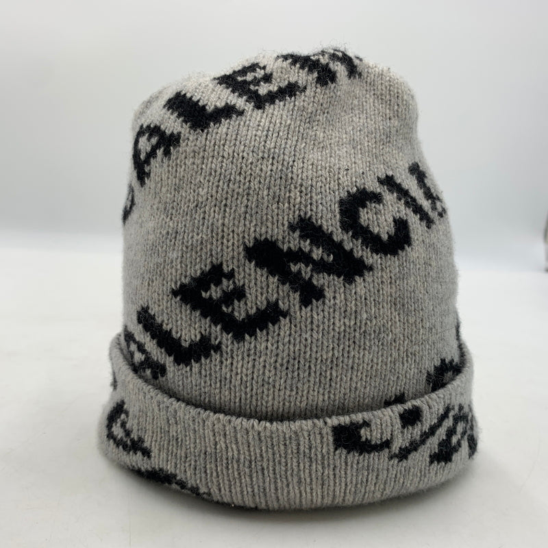 【中古品】【メンズ】 BALENCIAGA バレンシアガ ALLOVER LOGO BEANIE 555277T 1471 オールラヴァー ロゴ ビーニー 帽子 ニットキャップ 185-260709-ko-17-tei カラー：グレー 万代Net店