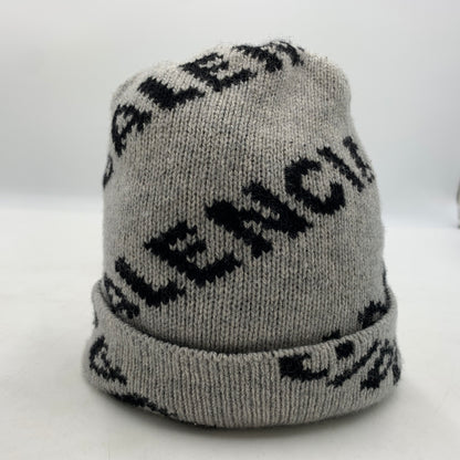 【中古品】【メンズ】 BALENCIAGA バレンシアガ ALLOVER LOGO BEANIE 555277T 1471 オールラヴァー ロゴ ビーニー 帽子 ニットキャップ 185-260709-ko-17-tei カラー：グレー 万代Net店
