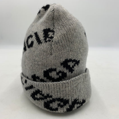 【中古品】【メンズ】 BALENCIAGA バレンシアガ ALLOVER LOGO BEANIE 555277T 1471 オールラヴァー ロゴ ビーニー 帽子 ニットキャップ 185-260709-ko-17-tei カラー：グレー 万代Net店