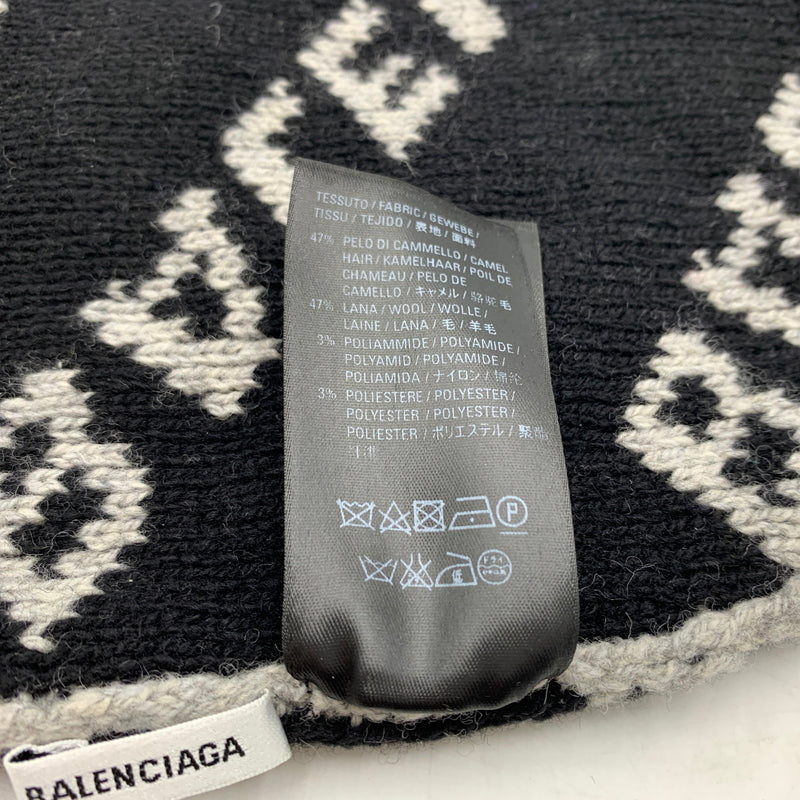 【中古品】【メンズ】 BALENCIAGA バレンシアガ ALLOVER LOGO BEANIE 555277T 1471 オールラヴァー ロゴ ビーニー 帽子 ニットキャップ 185-260709-ko-17-tei カラー：グレー 万代Net店