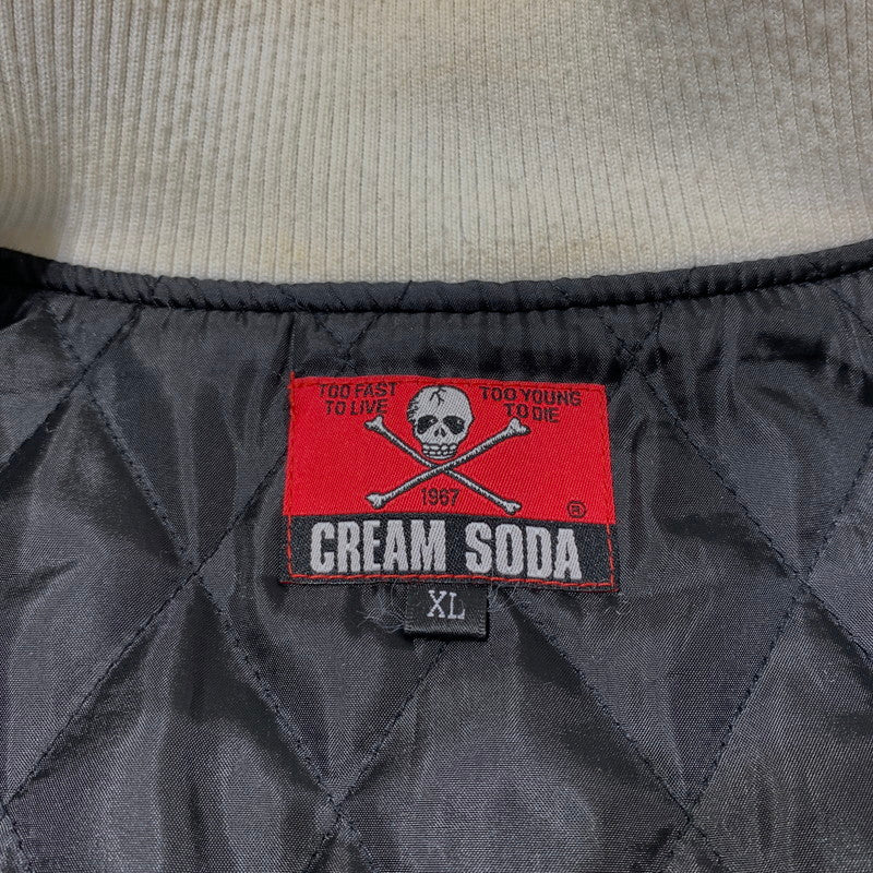【中古品】【メンズ】 CREAM SODA クリーム ソーダ CREAM SODA 1967 STADIUM JACKET クリーム ソーダ 1967年 スタジャン アウター 145-260710-sa-06-tei サイズ：XL カラー：ブラック 万代Net店
