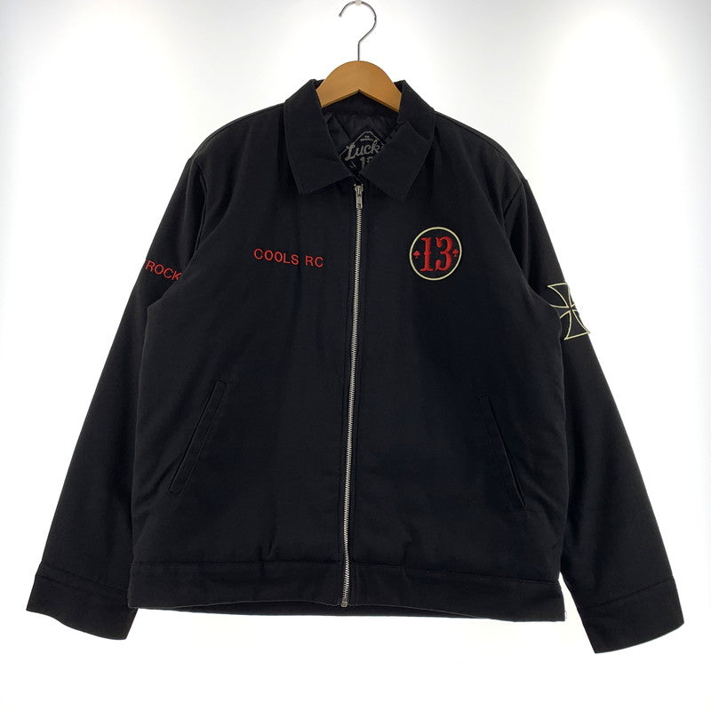 【中古品】【メンズ】 LUCKY 13 ラッキーサーティーン BORN TO LOSE LINED ENBROIDERED JACKET ボーン トゥ ルーズ ラインド エンブロイダード ジャケット アウター 145-260710-sa-08-tei サイズ：M カラー：ブラック 万代Net店