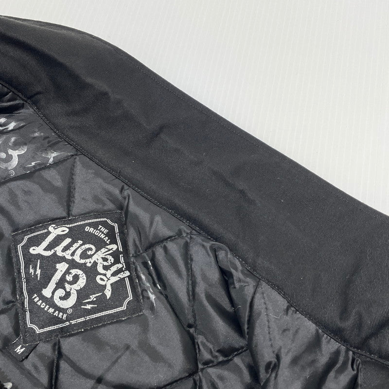 【中古品】【メンズ】 LUCKY 13 ラッキーサーティーン BORN TO LOSE LINED ENBROIDERED JACKET ボーン トゥ ルーズ ラインド エンブロイダード ジャケット アウター 145-260710-sa-08-tei サイズ：M カラー：ブラック 万代Net店