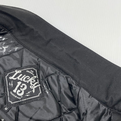 【中古品】【メンズ】 LUCKY 13 ラッキーサーティーン BORN TO LOSE LINED ENBROIDERED JACKET ボーン トゥ ルーズ ラインド エンブロイダード ジャケット アウター 145-260710-sa-08-tei サイズ：M カラー：ブラック 万代Net店