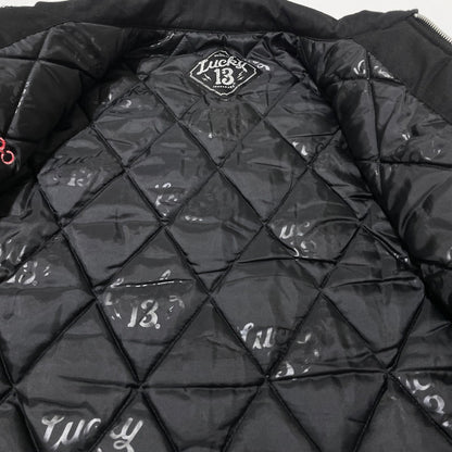 【中古品】【メンズ】 LUCKY 13 ラッキーサーティーン BORN TO LOSE LINED ENBROIDERED JACKET ボーン トゥ ルーズ ラインド エンブロイダード ジャケット アウター 145-260710-sa-08-tei サイズ：M カラー：ブラック 万代Net店