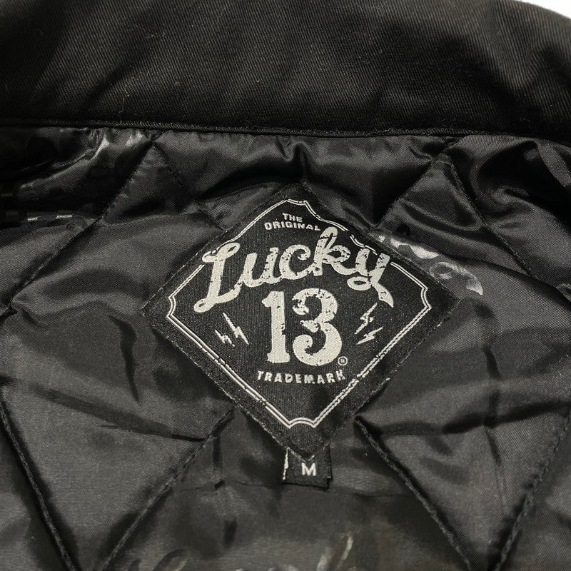 【中古品】【メンズ】 LUCKY 13 ラッキーサーティーン BORN TO LOSE LINED ENBROIDERED JACKET ボーン トゥ ルーズ ラインド エンブロイダード ジャケット アウター 145-260710-sa-08-tei サイズ：M カラー：ブラック 万代Net店