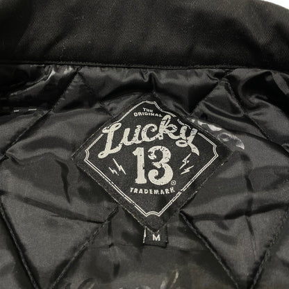 【中古品】【メンズ】 LUCKY 13 ラッキーサーティーン BORN TO LOSE LINED ENBROIDERED JACKET ボーン トゥ ルーズ ラインド エンブロイダード ジャケット アウター 145-260710-sa-08-tei サイズ：M カラー：ブラック 万代Net店