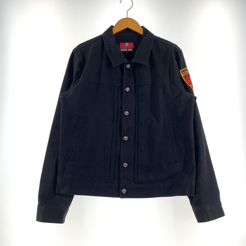 【中古品】【メンズ】 CREAM SODA クリーム ソーダ SCULLBUTTONBLACK DENIM JACKET スカルボタンブラック デニム ジャケット アウター 145-260710-sa-09-tei サイズ：L カラー：ブラック 万代Net店